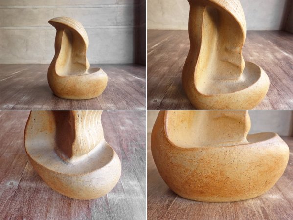 Nobuo Watanabe 陶製 オブジェ インテリア H35cm 彫刻 ceramic art 作家物 ♪