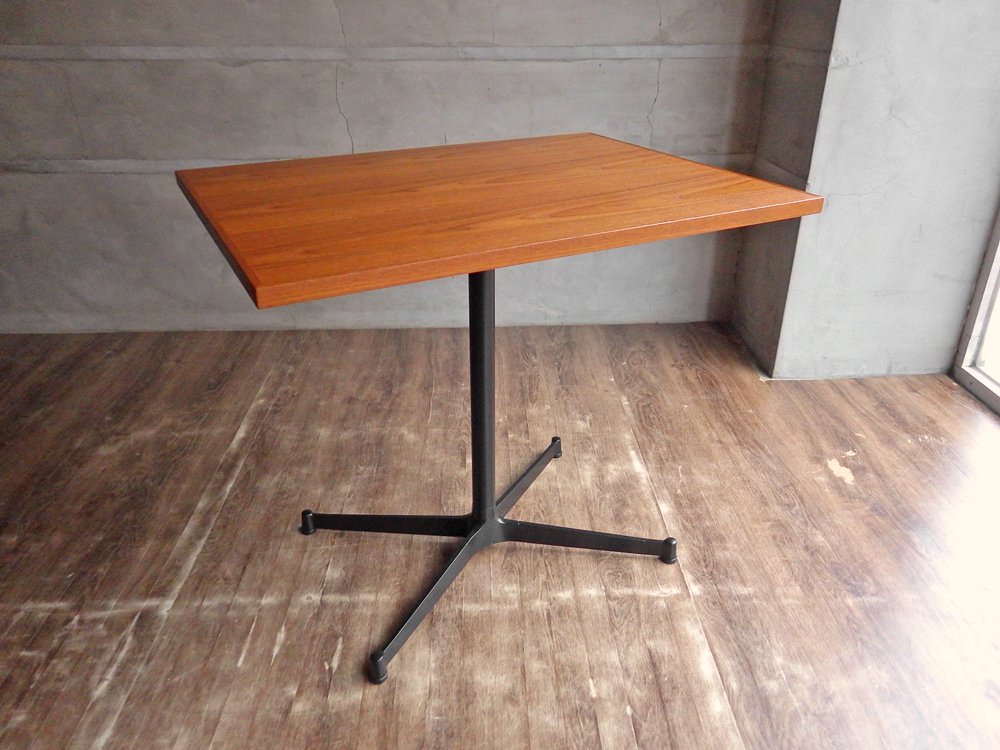 グリニッチ オリジナル ファニチャー greeniche カフェテーブル Cafe Table 800×600 チーク材 オールブラック Xレッグ 定価42,900円 ♪