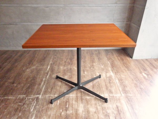 グリニッチ オリジナル ファニチャー greeniche カフェテーブル Cafe Table 800×600 チーク材 オールブラック Xレッグ 定価42,900円 ♪