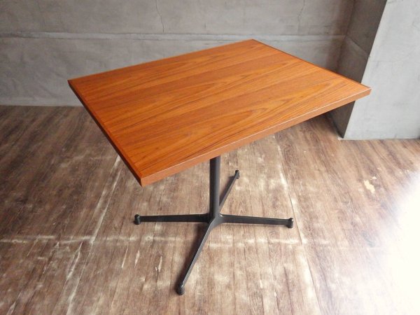 グリニッチ オリジナル ファニチャー greeniche カフェテーブル Cafe Table 800×600 チーク材 オールブラック Xレッグ 定価42,900円 ♪