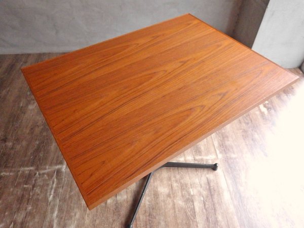 グリニッチ オリジナル ファニチャー greeniche カフェテーブル Cafe Table 800×600 チーク材 オールブラック Xレッグ 定価42,900円 ♪