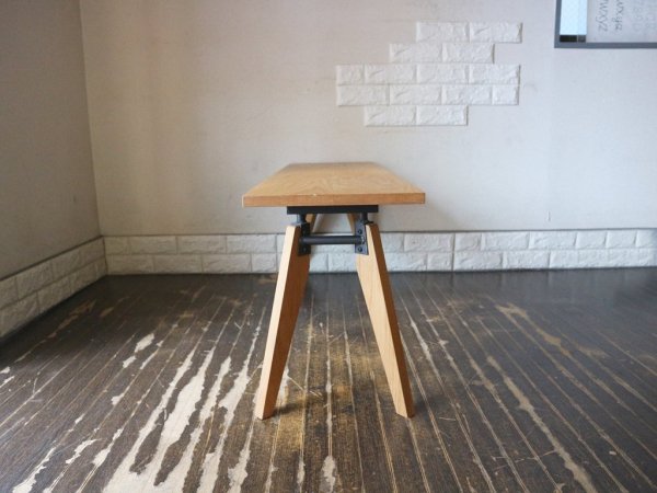 ヒロファニチャー hiro furniture bench003 ベンチ Mサイズ オーク材 アイアン 定価67.100円 ◎
