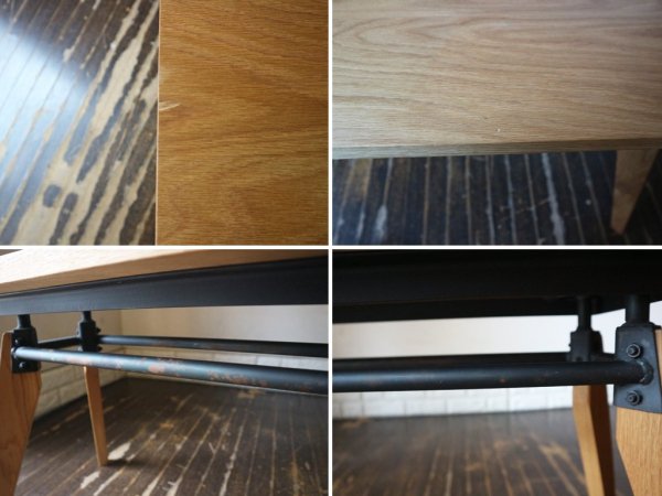 ヒロファニチャー hiro furniture bench003 ベンチ Mサイズ オーク材 アイアン 定価67.100円 ◎