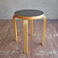 アルテック Artek Stool60 スツール バーチ材 リノリウム ブラック アルヴァ・アアルト Alvar Aalto 北欧家具 B ♪