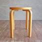 アルテック Artek Stool60 スツール バーチ材 リノリウム ブラック アルヴァ・アアルト Alvar Aalto 北欧家具 B ♪