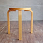 アルテック Artek Stool60 スツール バーチ材 リノリウム ブラック アルヴァ・アアルト Alvar Aalto 北欧家具 B ♪