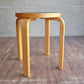 アルテック Artek Stool60 スツール バーチ材 リノリウム ブラック アルヴァ・アアルト Alvar Aalto 北欧家具 B ♪