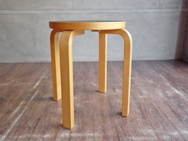 アルテック Artek Stool60 スツール バーチ材 リノリウム ブラック アルヴァ・アアルト Alvar Aalto 北欧家具 B ♪