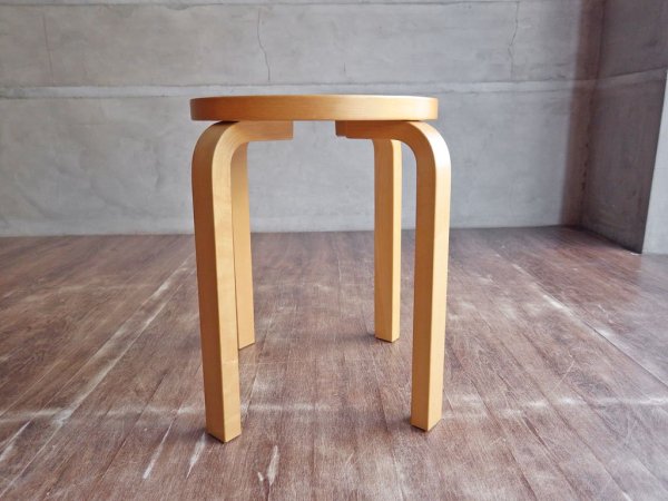 アルテック Artek Stool60 スツール バーチ材 リノリウム ブラック アルヴァ・アアルト Alvar Aalto 北欧家具 A ♪