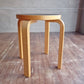 アルテック Artek Stool60 スツール バーチ材 リノリウム ブラック アルヴァ・アアルト Alvar Aalto 北欧家具 A ♪