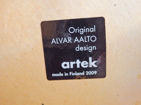 アルテック Artek Stool60 スツール バーチ材 リノリウム ブラック アルヴァ・アアルト Alvar Aalto 北欧家具 A ♪