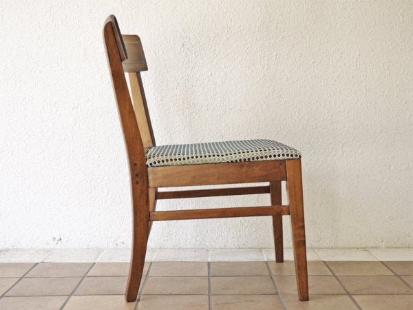 B.P.John Furniture USビンテージ 木製 ダイニングチェア ドットパターン ファブリック 米軍家具 ミッドセンチュリー ◇