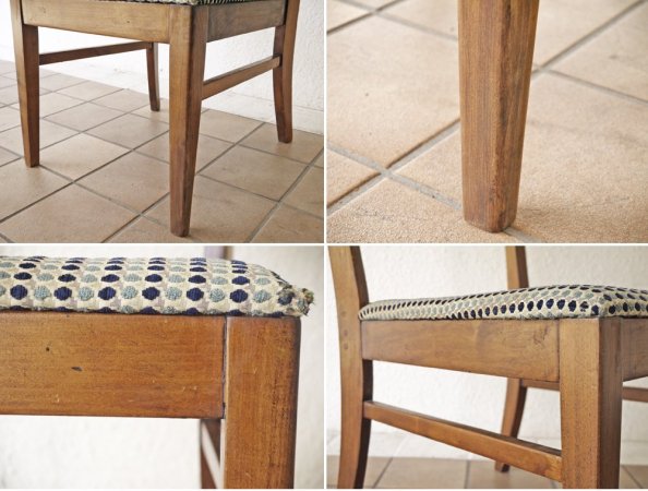 B.P.John Furniture USビンテージ 木製 ダイニングチェア ドットパターン ファブリック 米軍家具 ミッドセンチュリー ◇