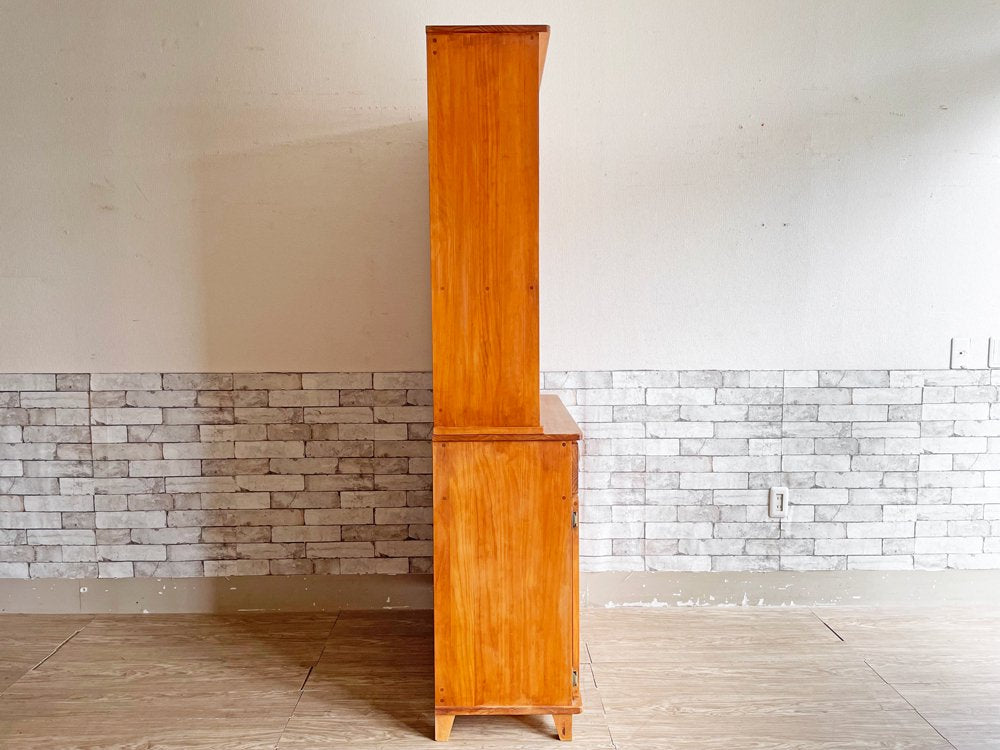 カントリースタイル Country Style パイン&アルダー材 カップボード キャビネット 食器棚 H190cm ●