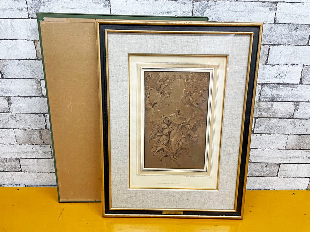 ペルトロ・ウイリアム・トムキンス ルドヴィコ・カラッチ 銅版画 聖フランシスの聖列加入 額装品 ●