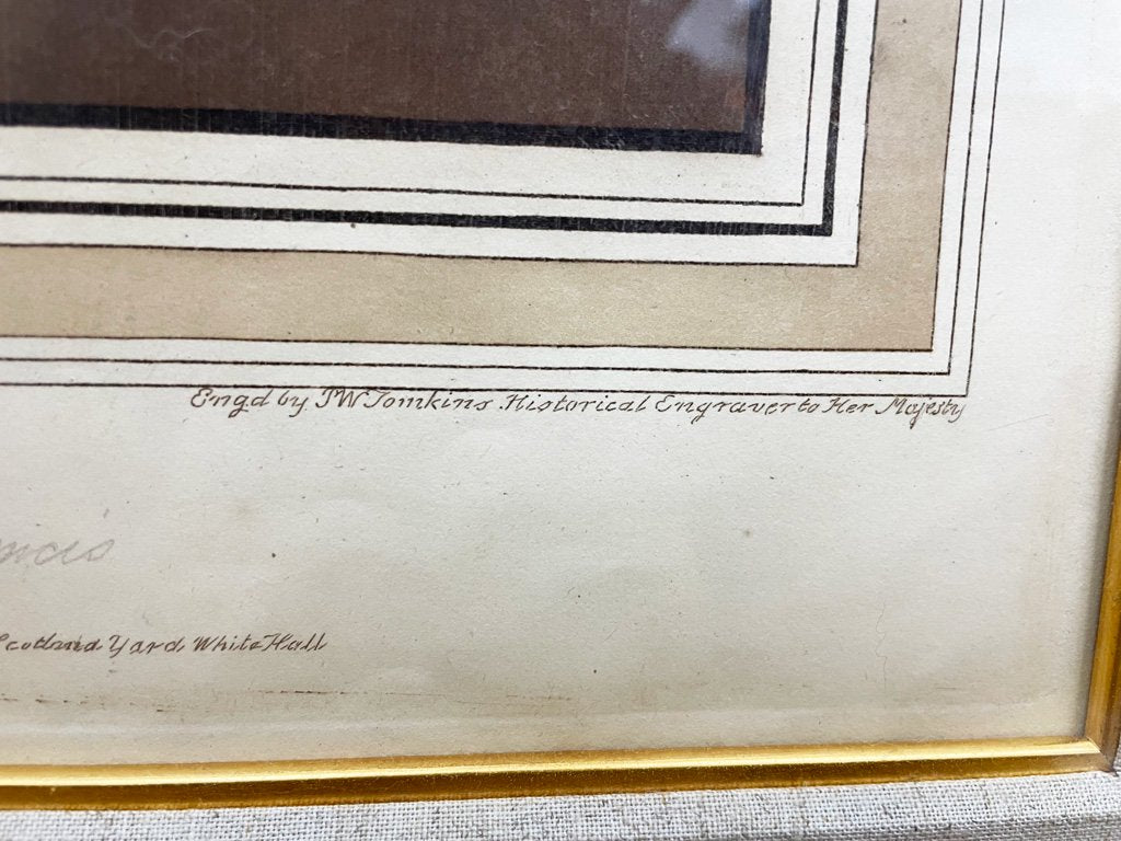 ペルトロ・ウイリアム・トムキンス ルドヴィコ・カラッチ 銅版画 聖フランシスの聖列加入 額装品 ●