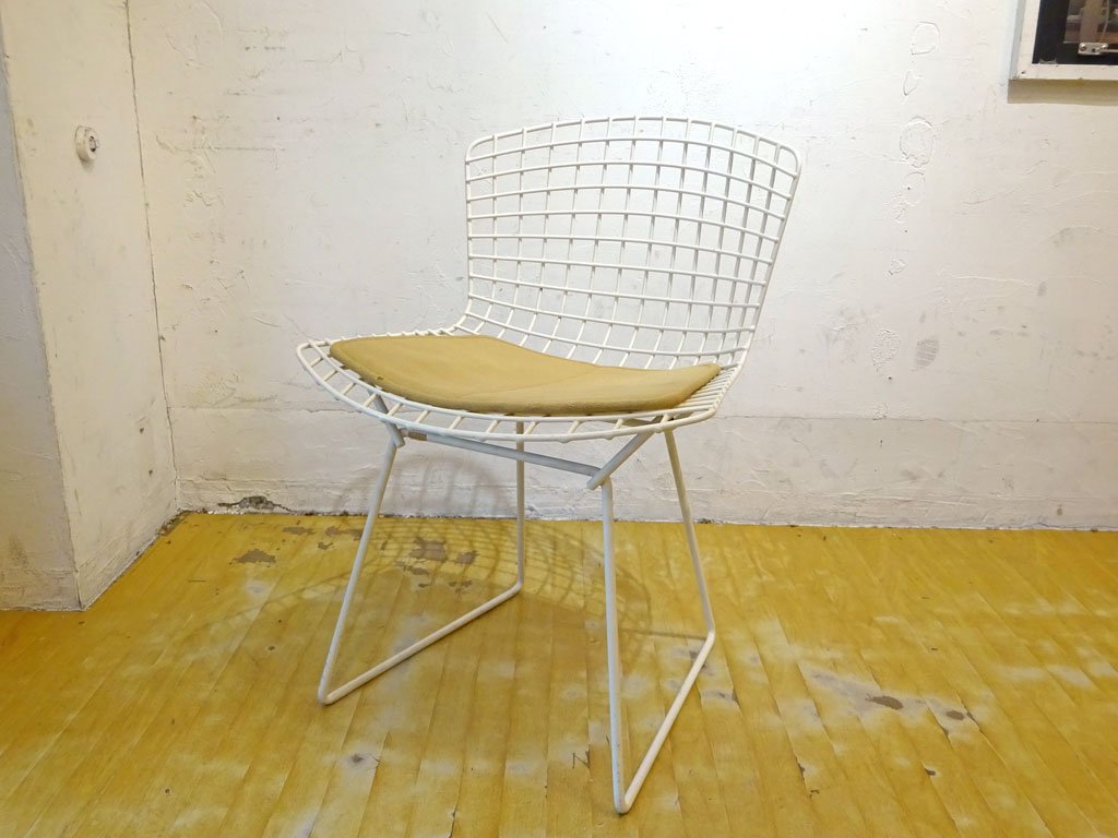 ノル Knoll 420 サイドチェア 420 Side chair ワイヤーチェア シートパッド付 ハリー・ベルトイア ホワイト ノール ★