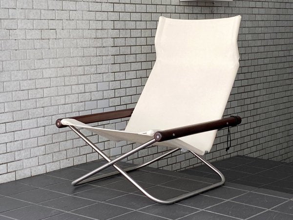 ニーチェア エックス Ny chair X フォールディングチェア ラウンジチェア ホワイト オットマン付き 新居猛 MoMA ■