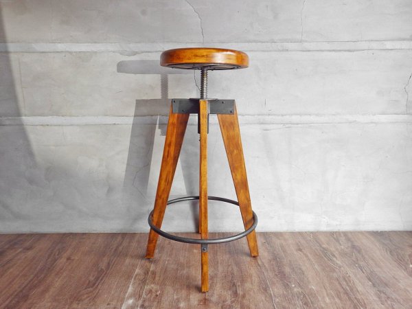 ジャーナルスタンダードファニチャー j.s.F シノン ハイスツール ウッド CHINON HIGH STOOL WOOD 昇降機能付き 定価35,200円 ♪