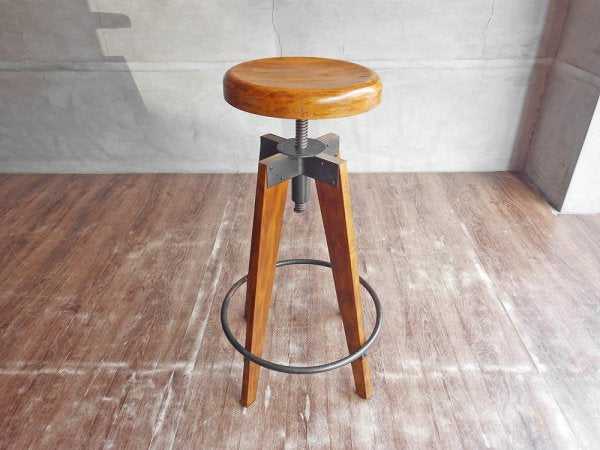 ジャーナルスタンダードファニチャー j.s.F シノン ハイスツール ウッド CHINON HIGH STOOL WOOD 昇降機能付き 定価35,200円 ♪