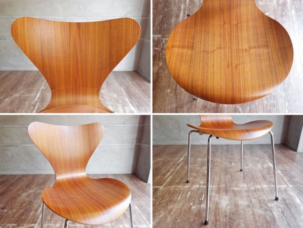 フリッツハンセン Fritz Hansen セブンチェア ナッツナチュラル インテンスレザーシートクッション付き アルネ・ヤコブセン Arne Jacobsen 廃番カラー デンマーク 北欧家具 ♪