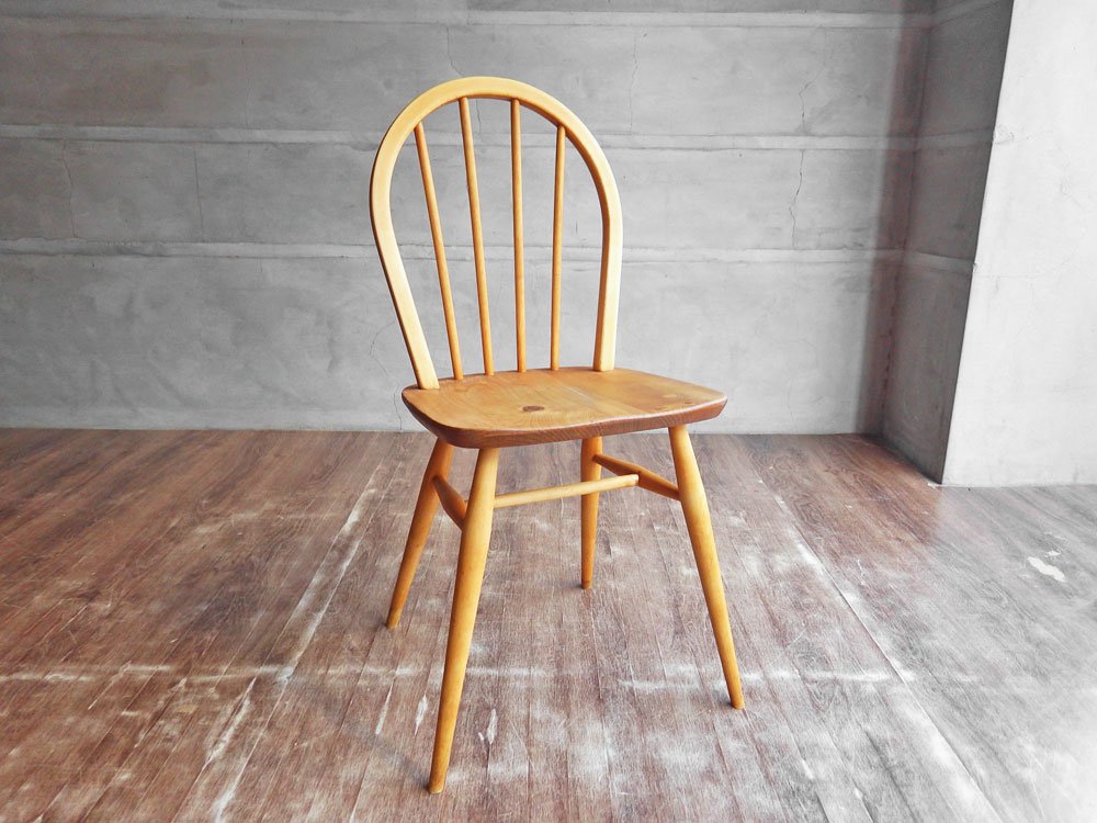 アーコール Ercol フープバックチェア スポークバックチェア ダイニングチェア エルム材 UKビンテージ 英国家具 ♪