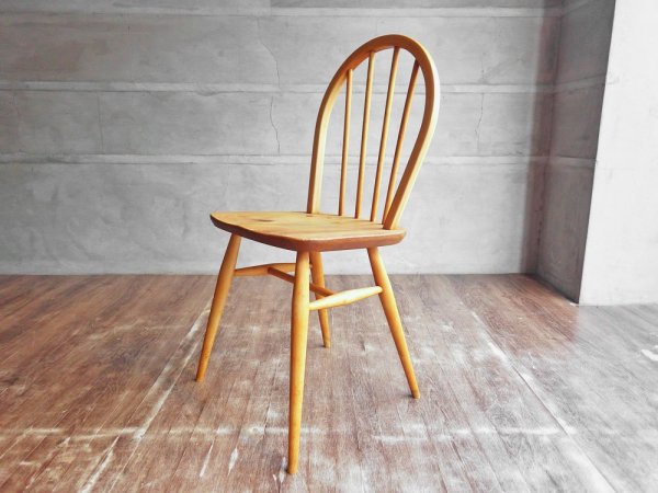 アーコール Ercol フープバックチェア スポークバックチェア ダイニングチェア エルム材 UKビンテージ 英国家具 ♪