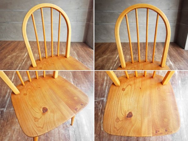 アーコール Ercol フープバックチェア スポークバックチェア ダイニングチェア エルム材 UKビンテージ 英国家具 ♪