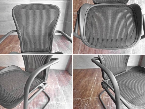 ハーマンミラー Herman Miller アーロン サイドチェア Aeron Side Chair クラシック カーボン ゲストチェア カンチレバー廃盤 定価：\100,440- ♪