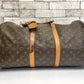 ルイヴィトン LOUIS VUITTON キーポル55 Keepall 旧タイプ モノグラム ボストンバッグ ブラウン 鍵付き 現状品 made in France ●