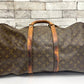 ルイヴィトン LOUIS VUITTON キーポル55 Keepall 旧タイプ モノグラム ボストンバッグ ブラウン 鍵付き 現状品 made in France ●