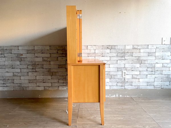 いまだ Craft Furniture IMADA 910ドレッサー3面 プレリー ドレッサー & スツール セット 鏡台 メープル材 ナチュラルデザイン ●