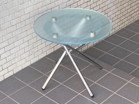 オカムラ OKAMURA RB390 サイドテーブル Glass side table ミーティングテーブル フロストガラス×	クロームレッグ 定価￥320,540- ■