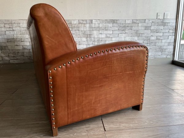 トラックファニチャー TRUCK FURNITURE レザーソファ LEATHER SOFA L-3 3p ブラウン 牛革 定価\610,000- 廃番 ●