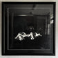 大型アートフレーム 絵画 水墨画 108×108cm 犬 キャバリア 額装品 S40 Y.Watanave オリジナル作品 ●
