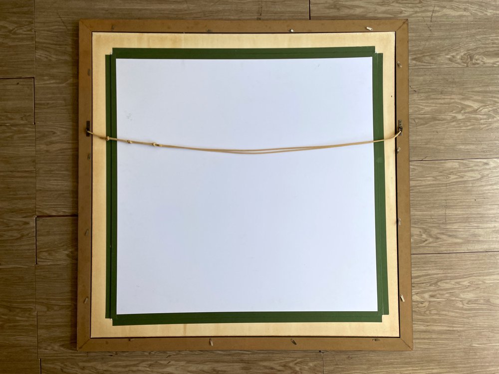 大型アートフレーム 絵画 水墨画 108×108cm 犬 キャバリア 額装品 S40 Y.Watanave オリジナル作品 ●