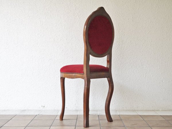 ヨーロピアンクラシカル デザイン European Classical design 木製 サロンチェア 猫脚 レッド イタリア ロココ調 ◇