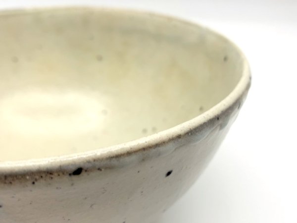 長谷川奈津 中鉢 丼 碗 ボウル 粉引 直径16.5cm 現代作家 陶芸家 B ●