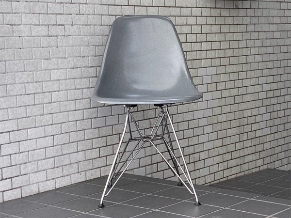 ハーマンミラー Herman Miller サイドシェルチェア 現行FRP製 エレファントハイドグレー エッフェルベース C&R イームズ ミッドセンチュリー ■