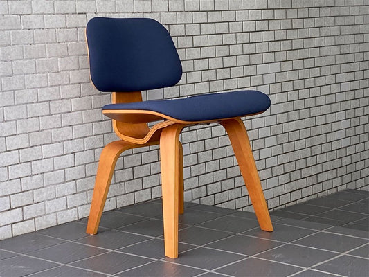 ハーマンミラー Herman Miller プライウッドダイニングチェア DCW チェリー ファブリック ネイビー C&Rイームズ ミッドセンチュリー ■