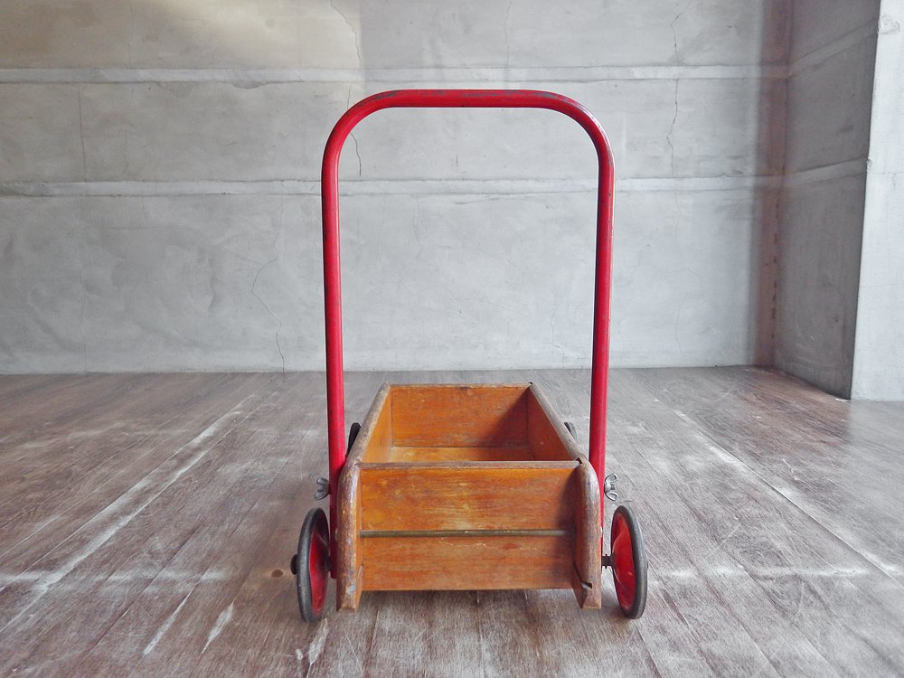 UKビンテージ ベビーウォーカー 手押し車 木製 トライアング Tri-ang 英国 イギリス ♪