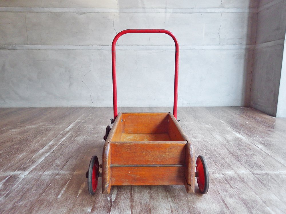 UKビンテージ ベビーウォーカー 手押し車 木製 トライアング Tri-ang 英国 イギリス ♪