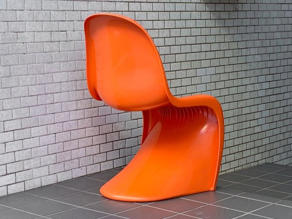 ハーマンミラー Herman Miller 1974年製 ビンテージ パントンチェア Panton Chair オレンジ GFRP製 ヴァーナー・パントン ミッドセンチュリー ■