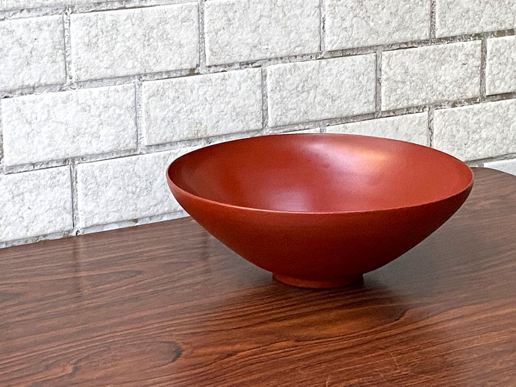 赤木明登 葉反鉢 中鉢 薄鉢 ボウル 碗 丼 朱 漆塗 直径18.5cm 輪島塗 作家作品 伝統工芸 桃居購入 ■