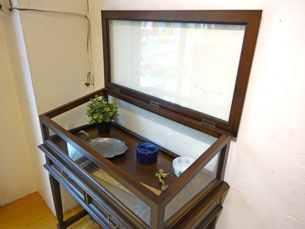 アンティーク調 ディスプレイ コンソールテーブル コレクション ジュエリーケース デスク 什器 ★