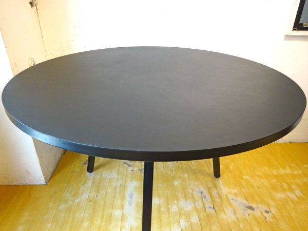 ヘイ HAY ループスタンド ラウンド ダイニング テーブル LOOP STAND ROUND TABLE ブラック リノリウム天板 デンマーク 北欧家具 ★