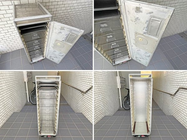 ジャパンエアライン JAPAN AIRLINES JAL 日本航空 ミールカート サービストローリー 機内食運搬用 ハーフサイズ シルバー 什器 希少 ■
