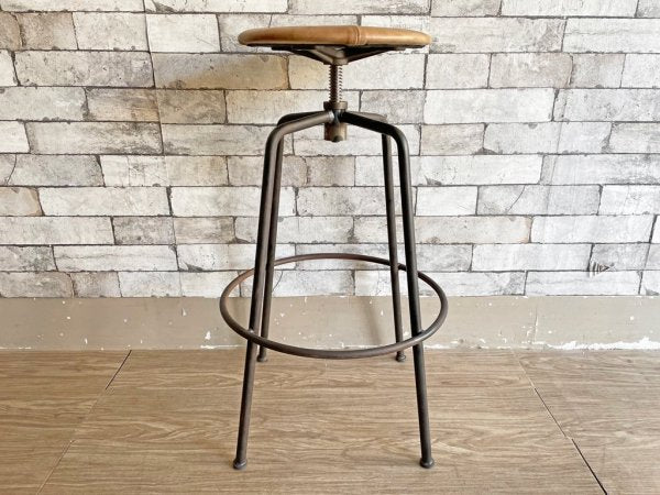 トラックファニチャー TRUCK FURNITURE スット ハイ スツール SUTTO HIGH STOOL レザーシート インダストリアル ビンテージテイスト 定価\67,100- A ●