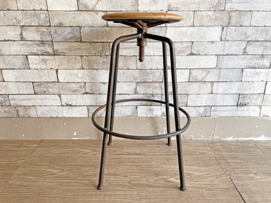 トラックファニチャー TRUCK FURNITURE スット ハイ スツール SUTTO HIGH STOOL レザーシート インダストリアル ビンテージテイスト 定価\67,100- B ●