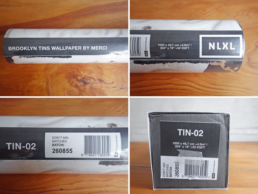 NLXL エヌエルエックスエル ウォールペーパー 壁紙 TIN-02 ブルックリン ティンズ 未使用品 merci コラボ 参考価格30,800円 ♪